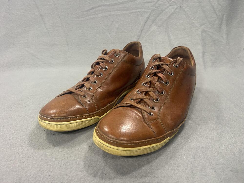 Allen Edmonds Port Washington Shoes Mens 10 D Brown Leather Low Casual Sneaker